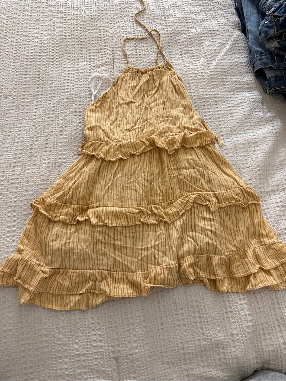 Lulu's Yellow Ruffle Tiered Halter Dress for Girls